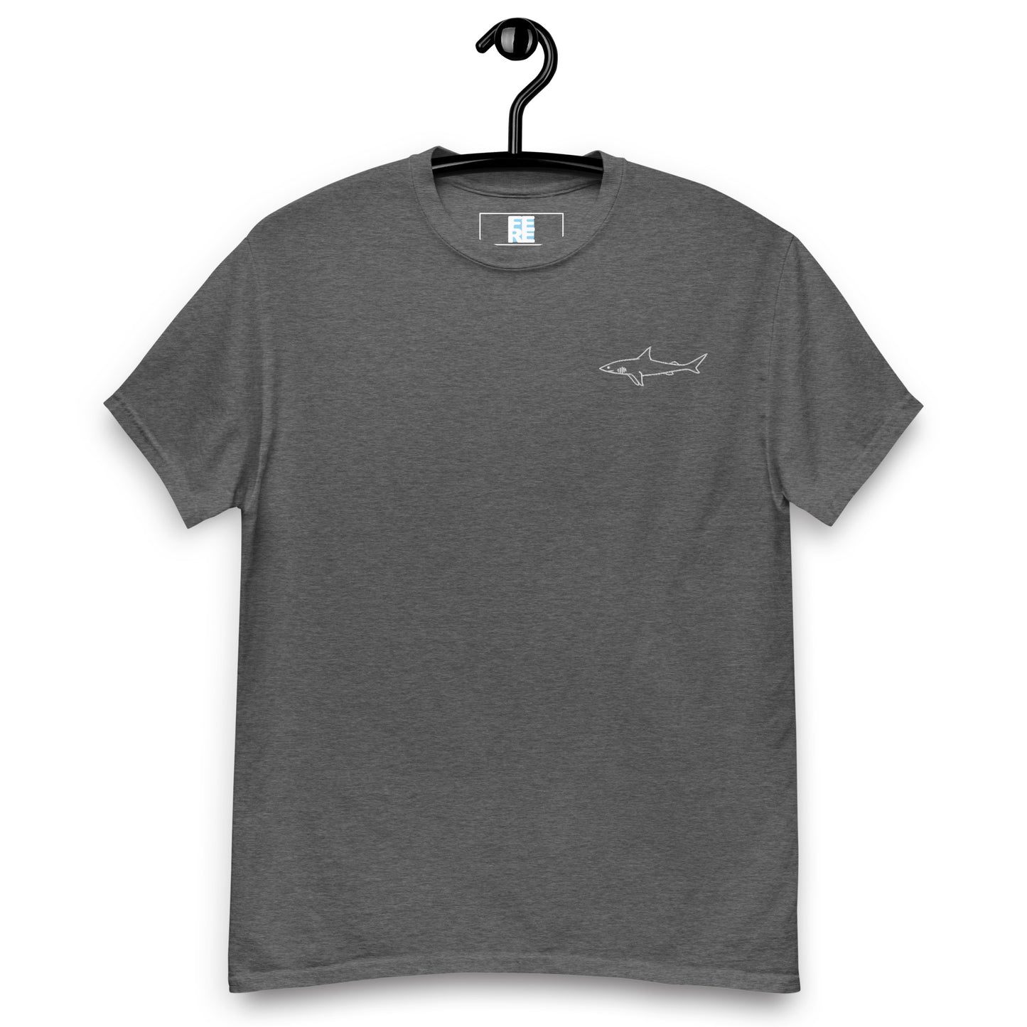 Embroidered Great White Shark Tee | Unisex Heavy Cotton Tee