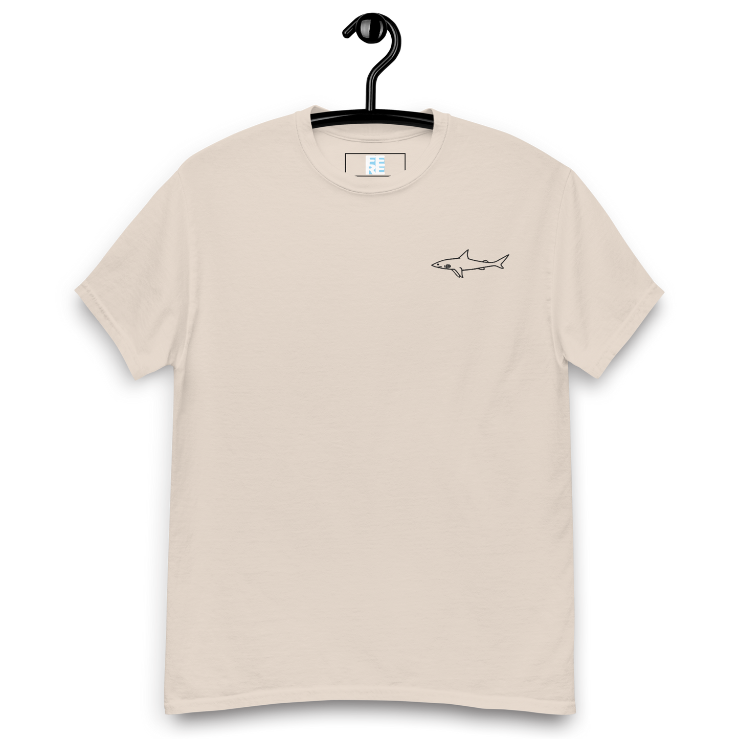 Embroidered Great White Shark Tee | Unisex Heavy Cotton Tee