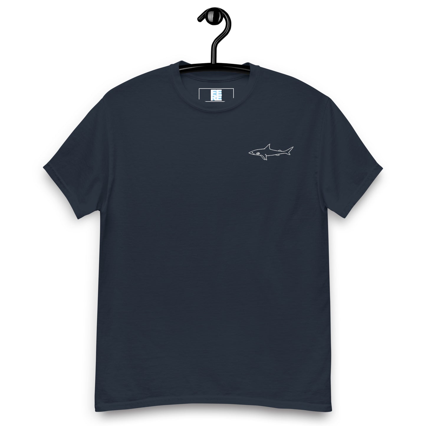 Embroidered Great White Shark Tee | Unisex Heavy Cotton Tee