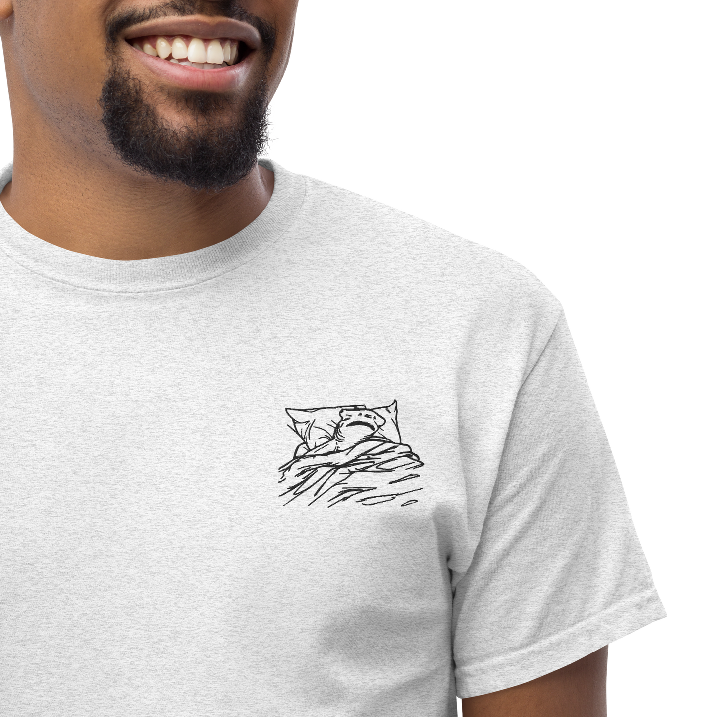 Embroidery Lazy Hammerhead Shark Tee | Unisex Heavy Cotton Tee