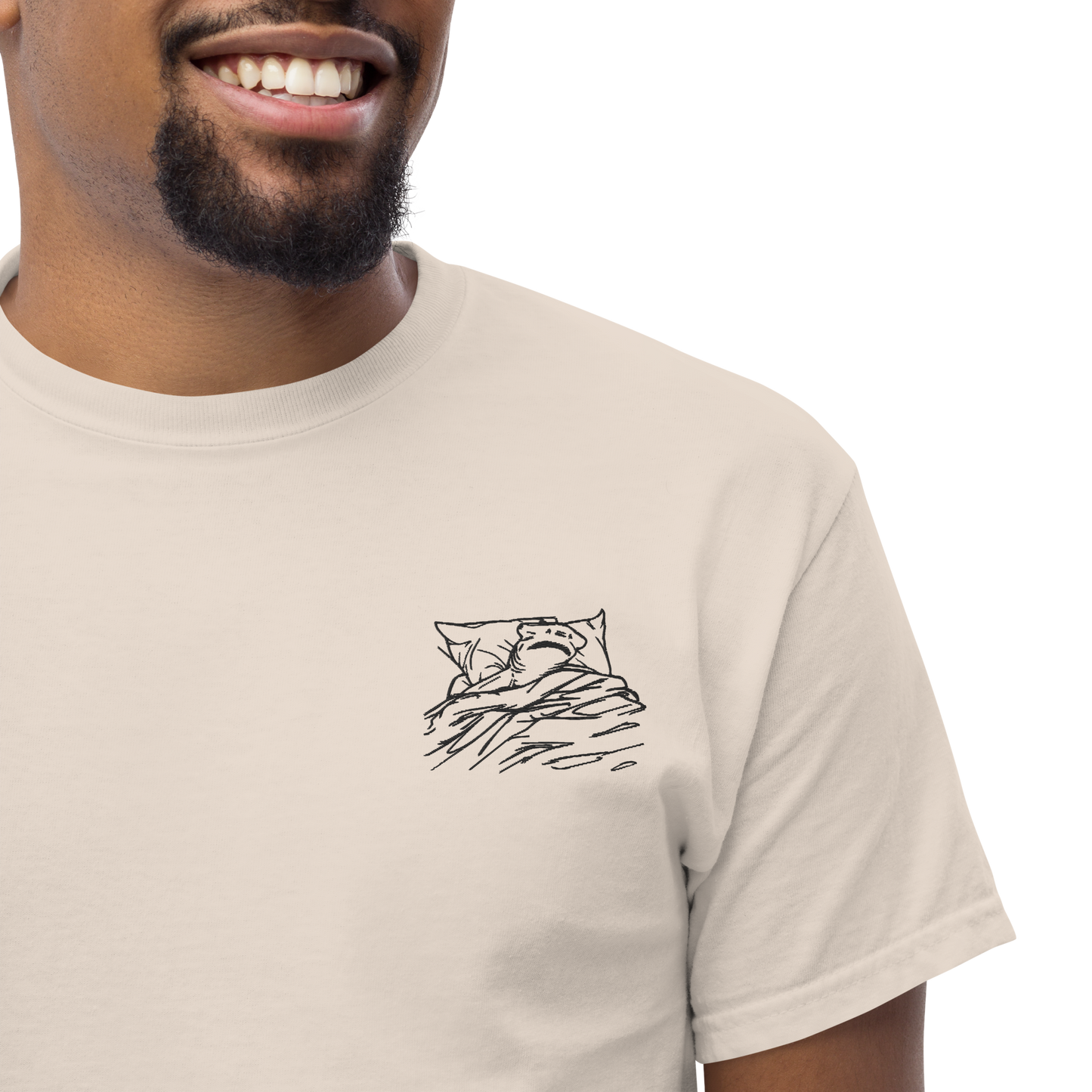 Embroidery Lazy Hammerhead Shark Tee | Unisex Heavy Cotton Tee