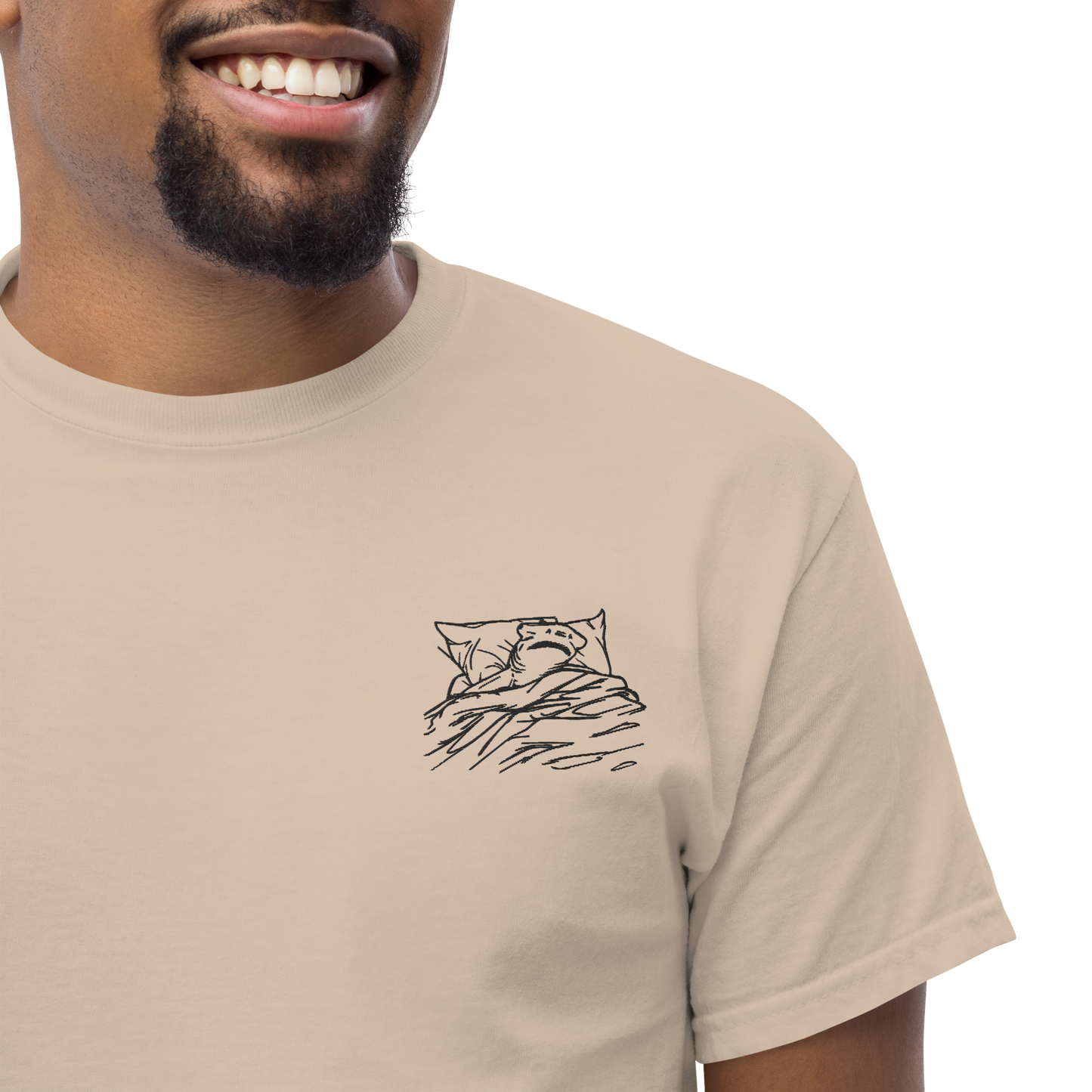 Embroidery Lazy Hammerhead Shark Tee | Unisex Heavy Cotton Tee