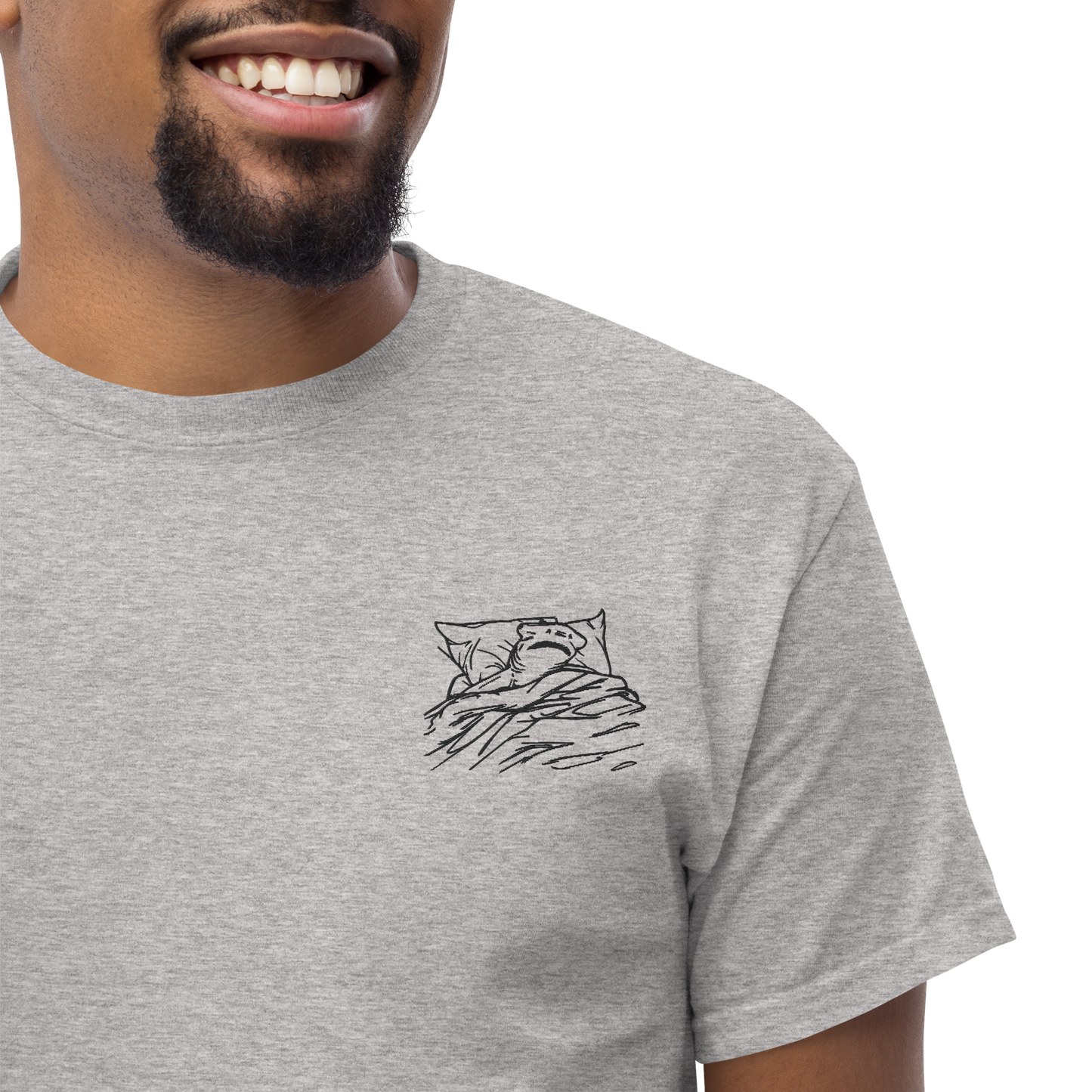 Embroidery Lazy Hammerhead Shark Tee | Unisex Heavy Cotton Tee