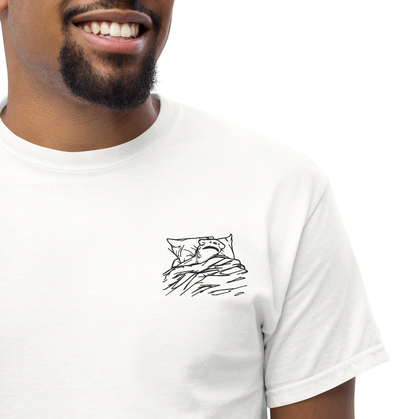 Embroidery Lazy Hammerhead Shark Tee | Unisex Heavy Cotton Tee