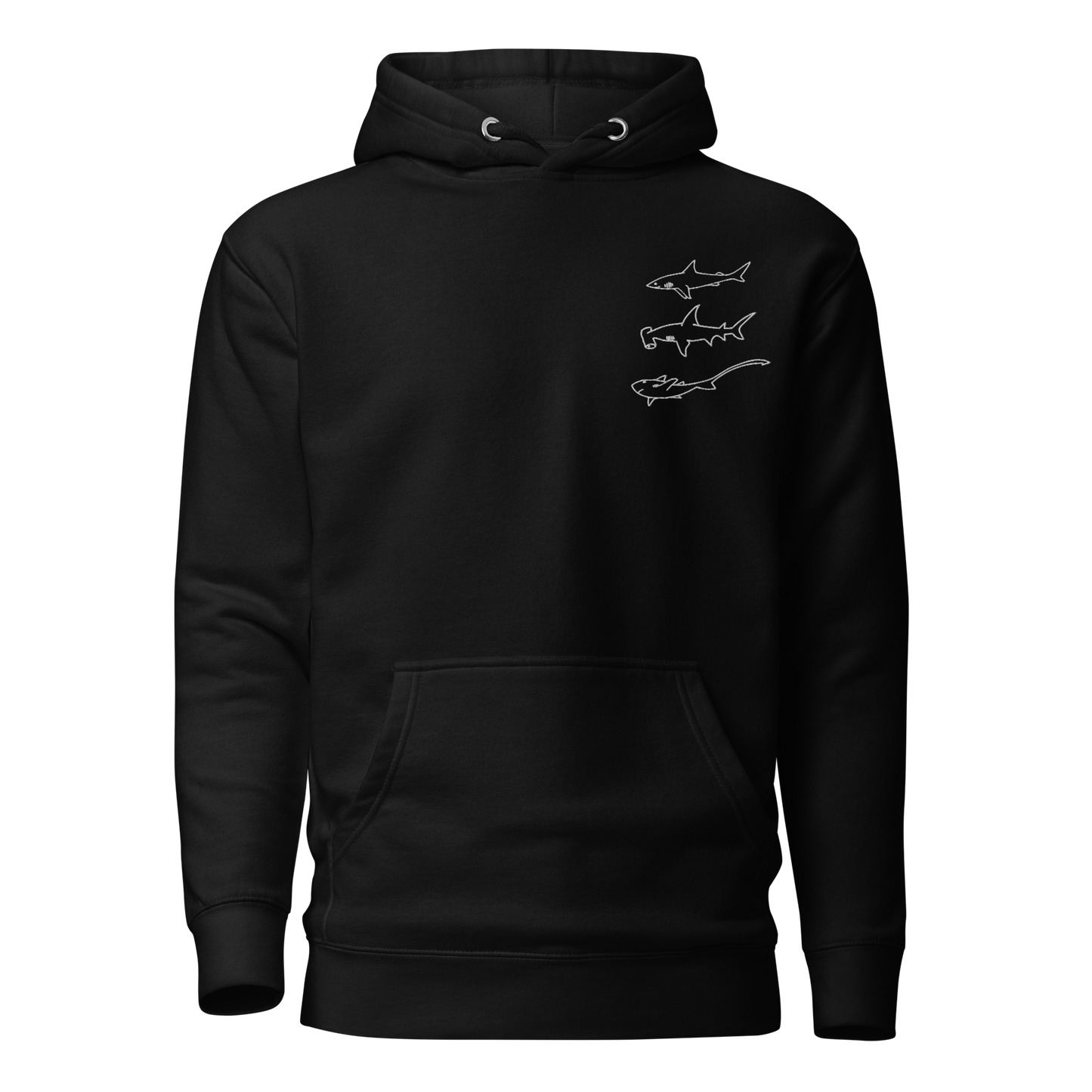 Embroidered 3 Sharks Hoodie | Unisex Hoodie