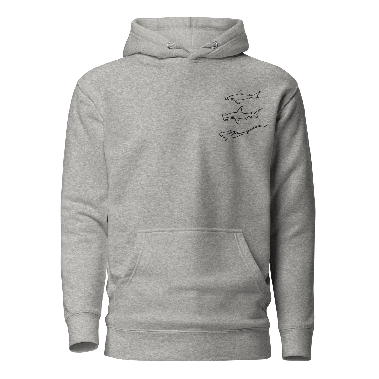 Embroidered 3 Sharks Hoodie | Unisex Hoodie