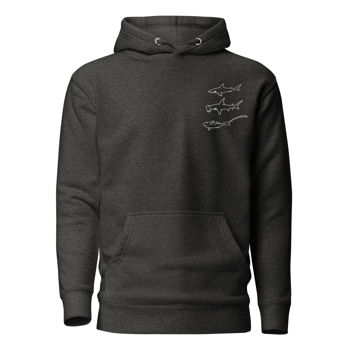 Embroidered 3 Sharks Hoodie | Unisex Hoodie