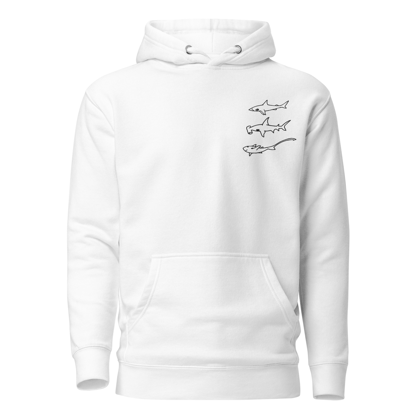 Embroidered 3 Sharks Hoodie | Unisex Hoodie